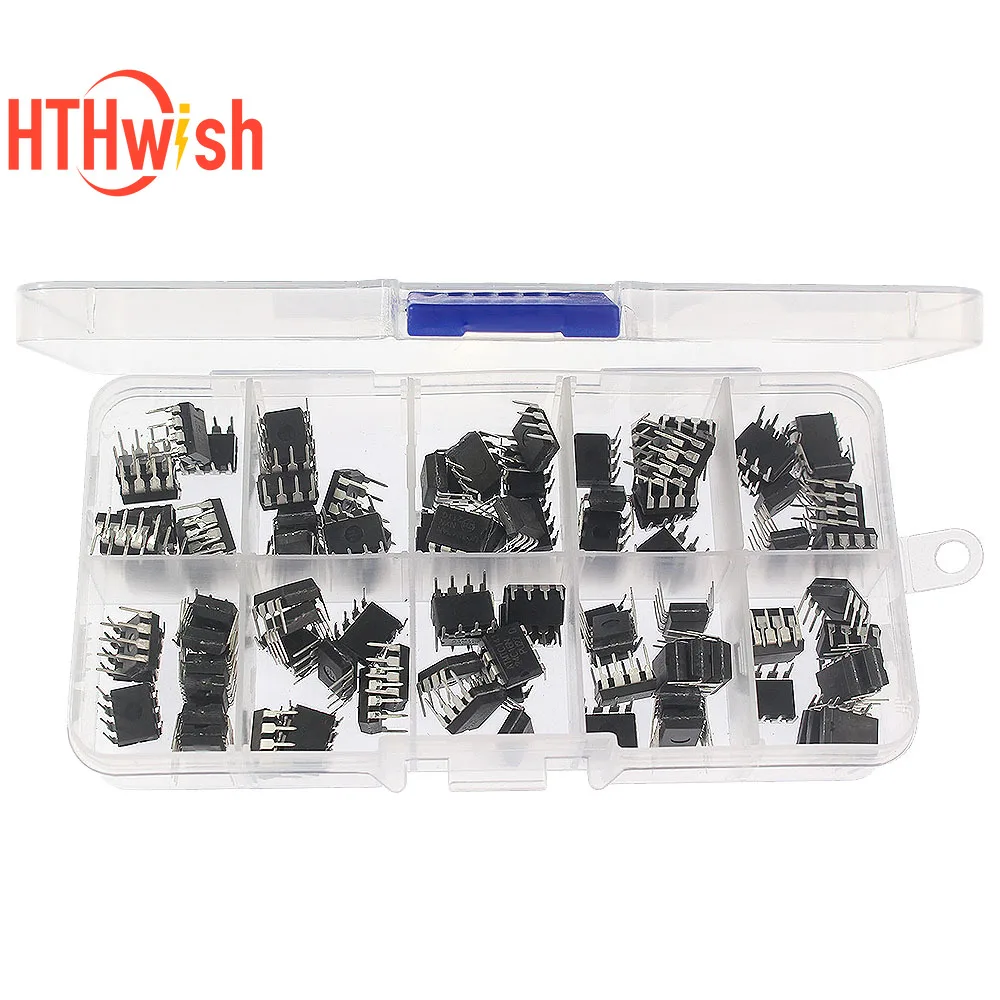 Kit de Chip IC de circuito integrado, 100 piezas, NE555, UC3842, UC3843, UC3845, 24C02, 24C04, 24C08, 24C16, 24C32, 24C64