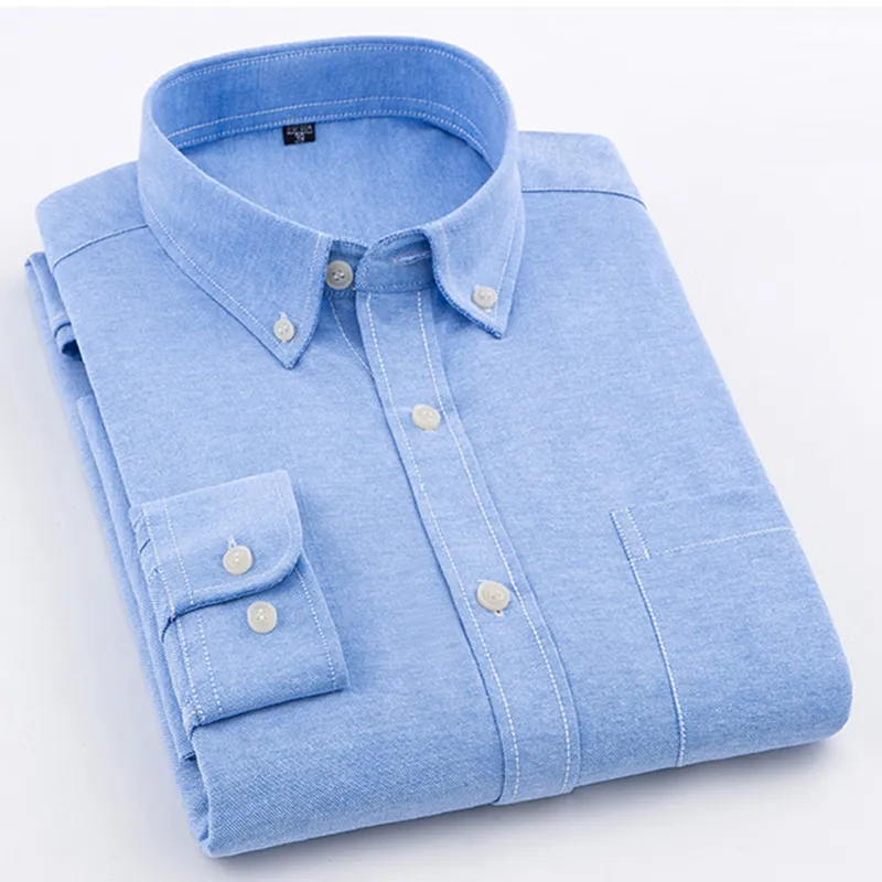Camisa de tela Oxford de algodón para hombre